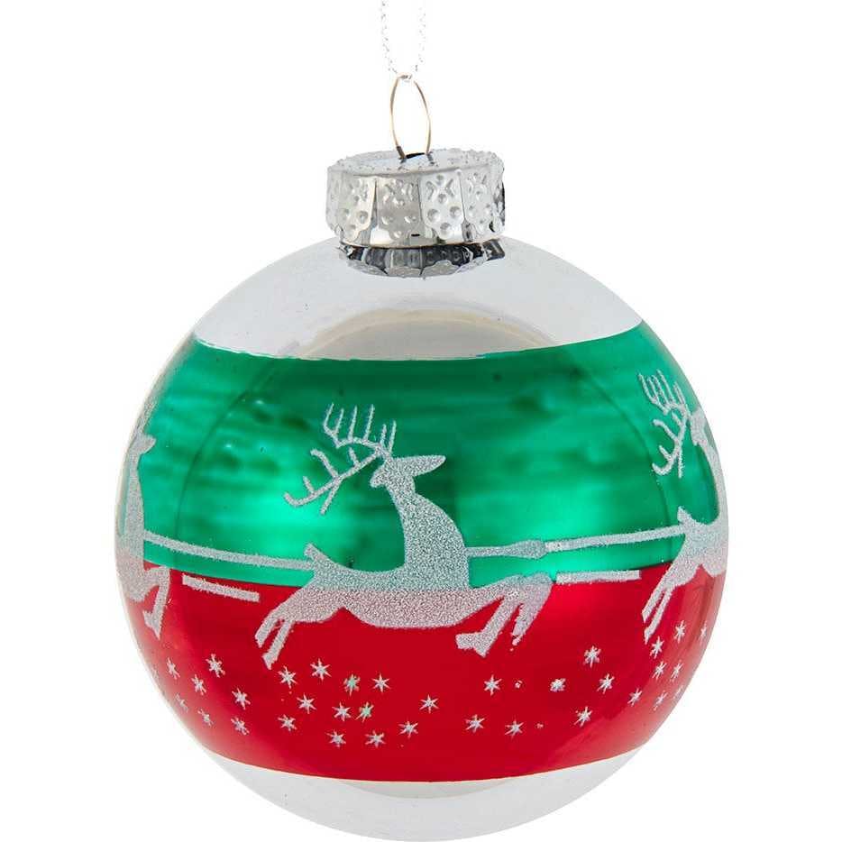 80MM Red and Green Glass Ball Ornaments