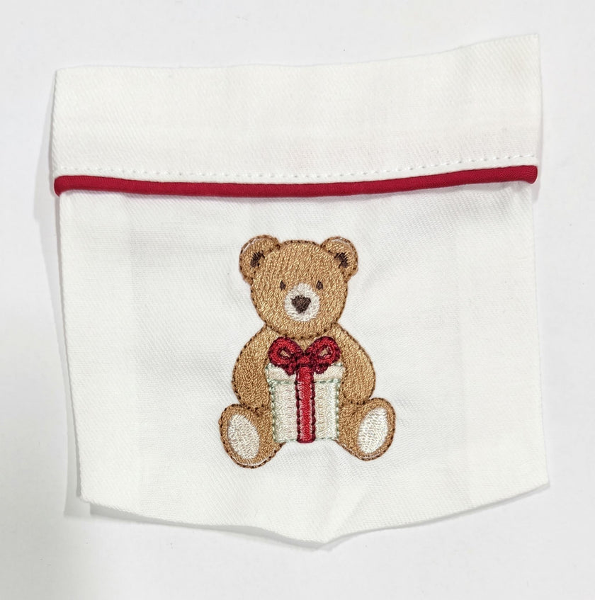 Maisonette x Petite Plume Kid's Twill Pajamas, Merry Teddy