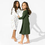 Evergreen Bamboo Girls' Long Sleeve Dress