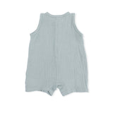 Solid Muslin Jadeite - Sleeveless Shortie Romper