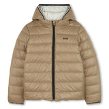 Beige Hooded Puffer Coat