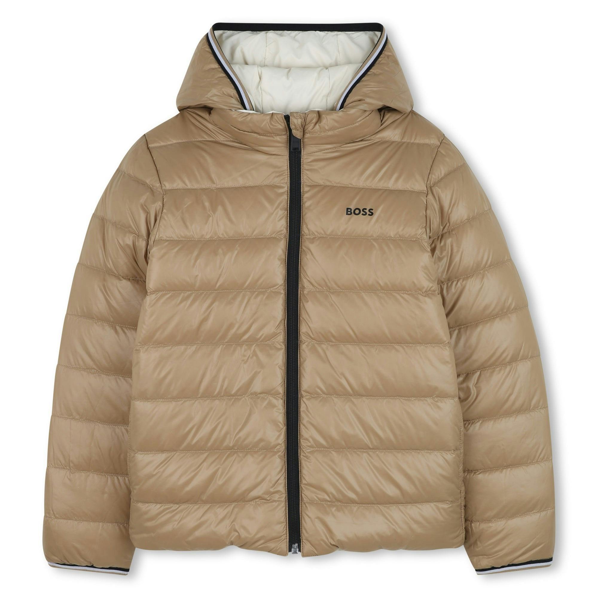 Beige Hooded Puffer Coat