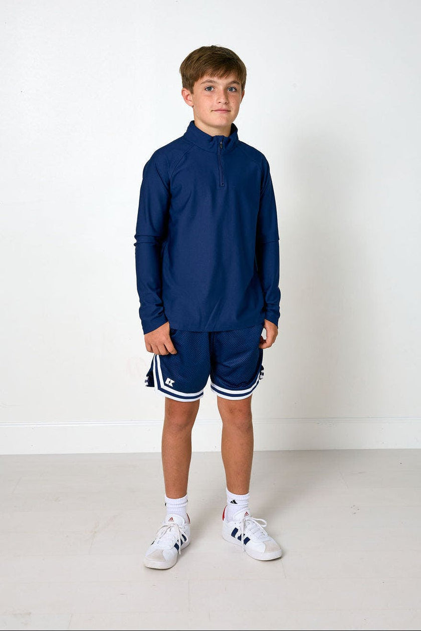 navy half-zip