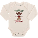long sleeve graphic bodysuit | howdy gingerbread christmas