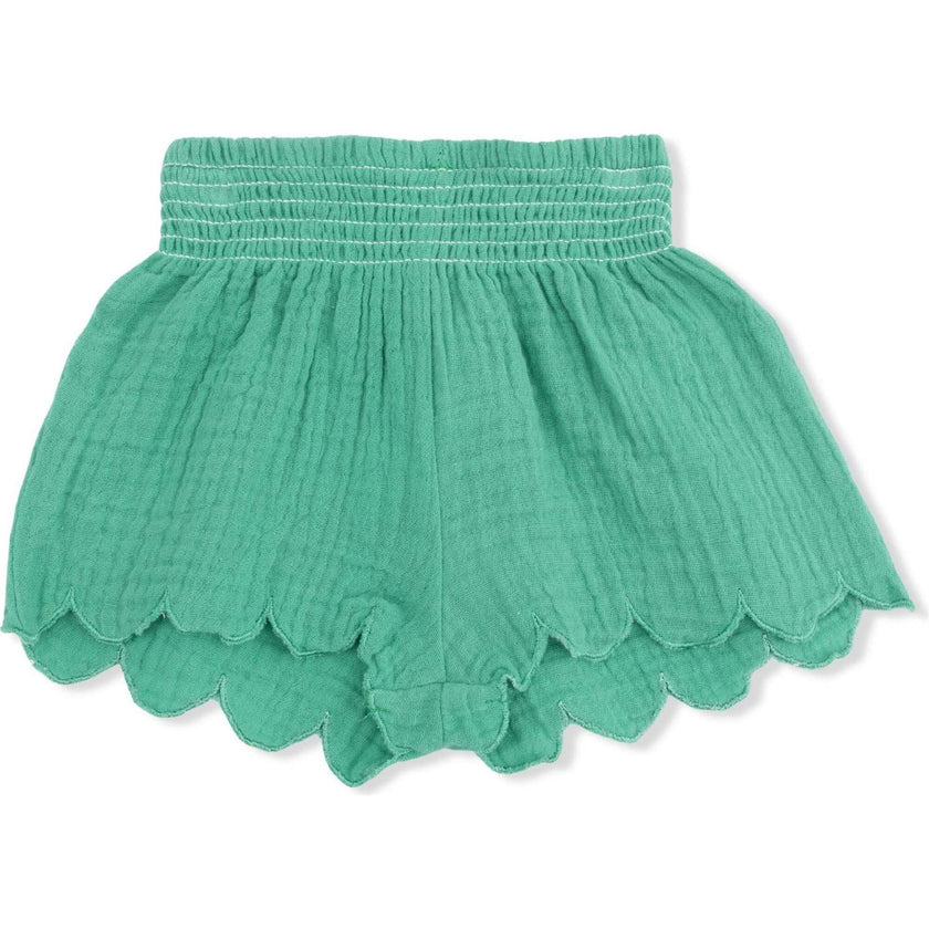 Solid Muslin Ming Green - Scallop Short