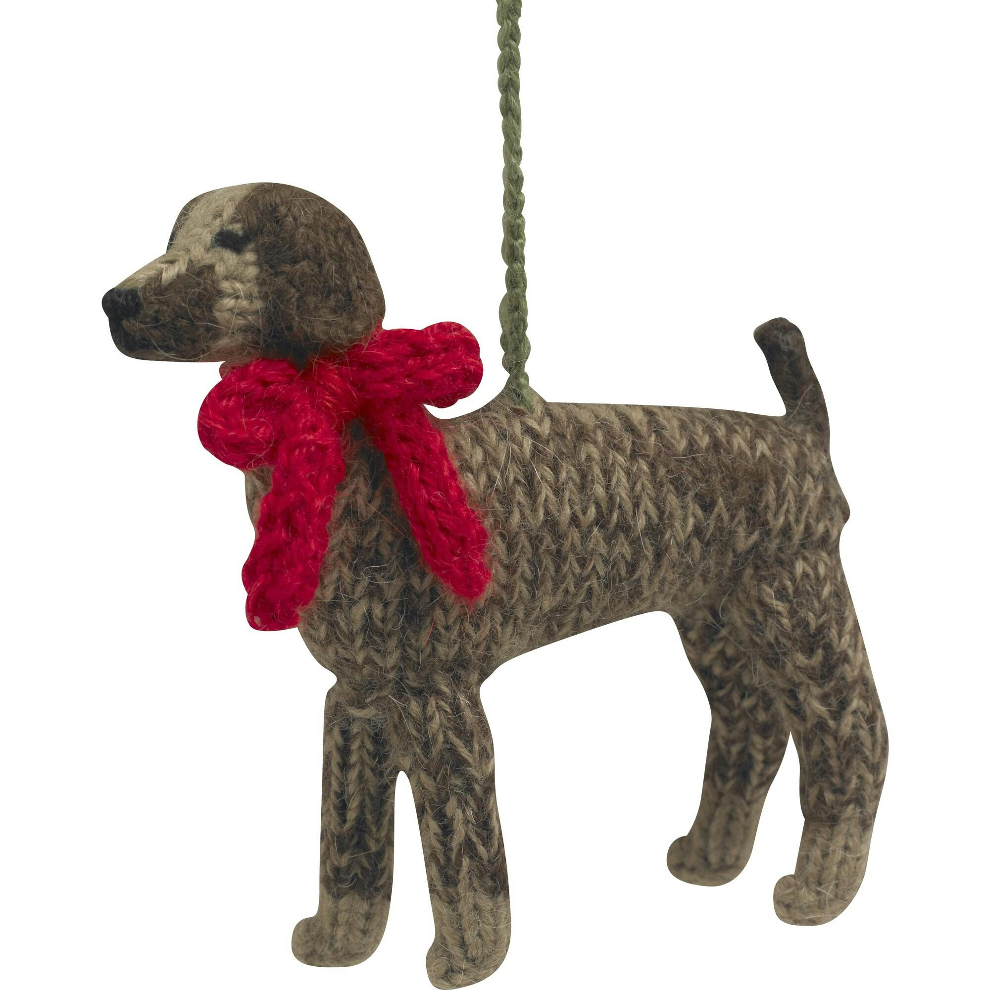 German Short Haired Pointer Hand Knit Christmas Ornament