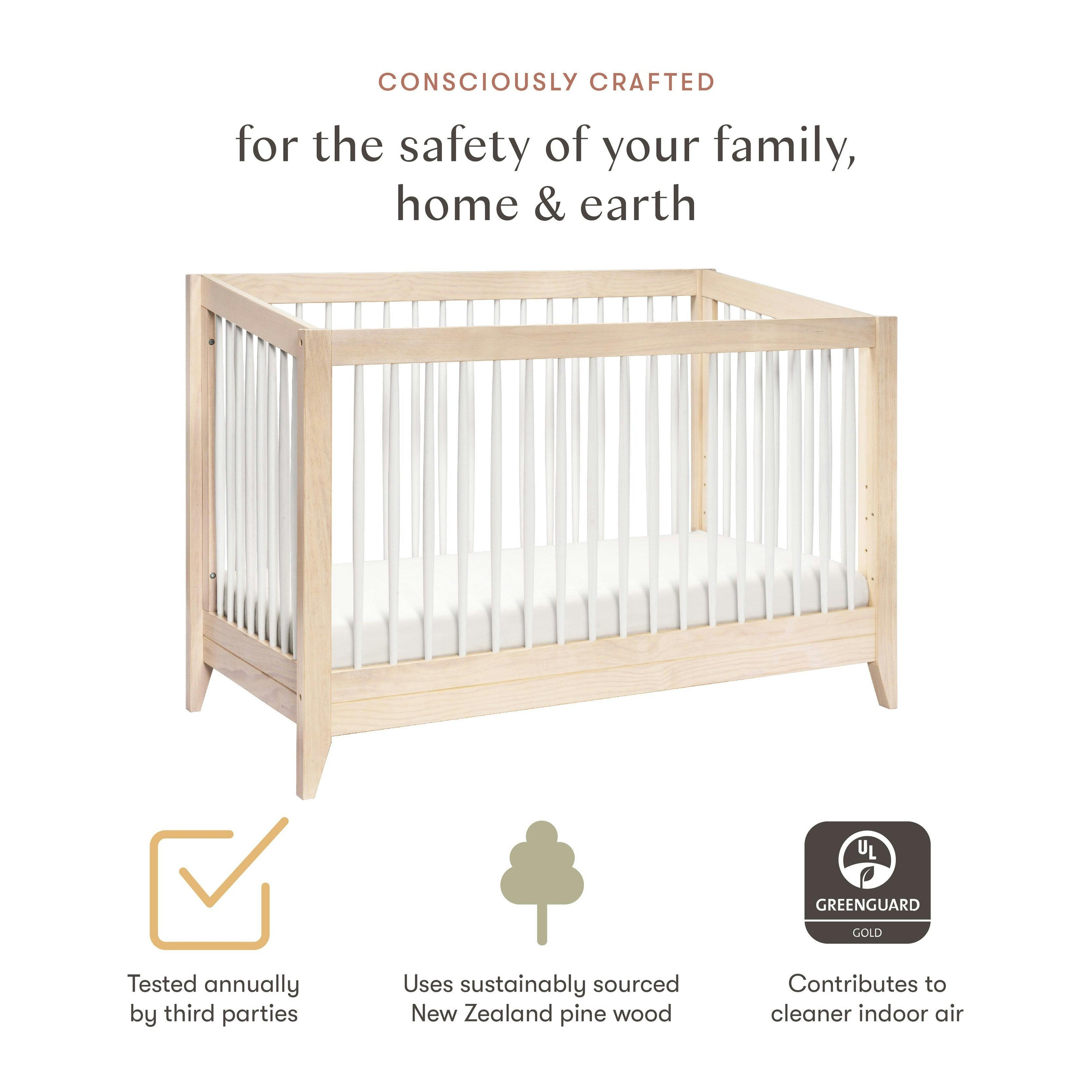 Babyletto Sprout 4-in-1 Convertible Crib with Toddler Bed Conversion Kit