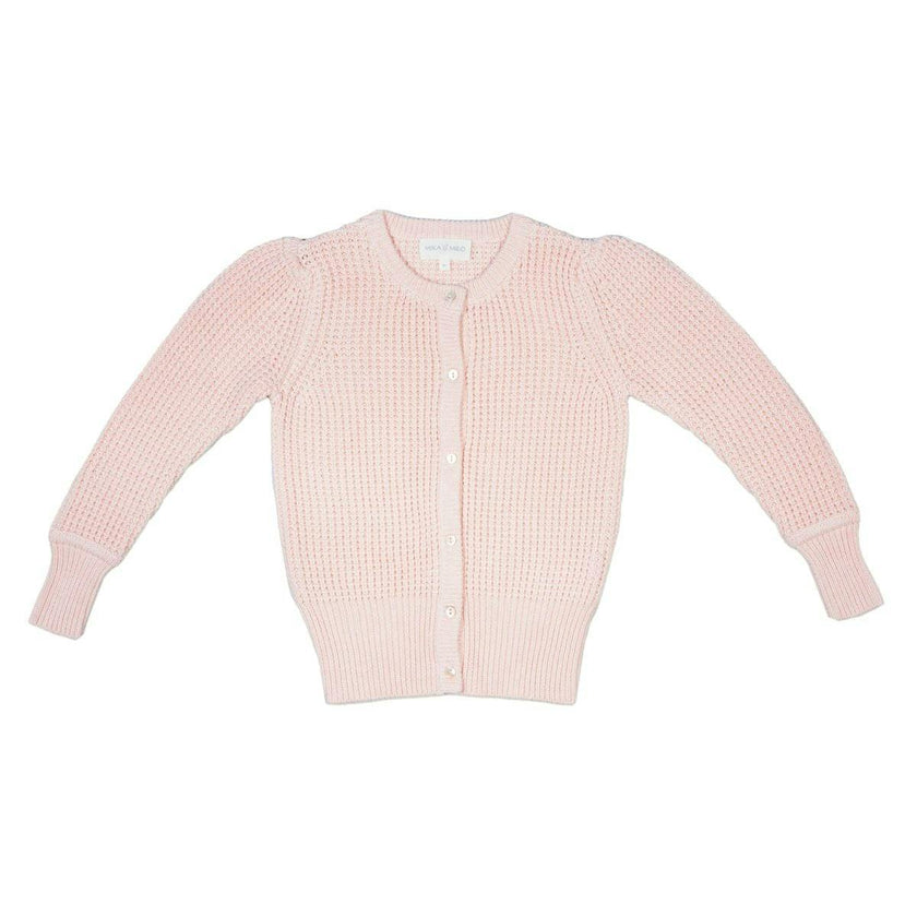 Waffle Knit Cardigan | Blush