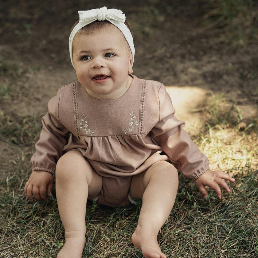 Floral Embroidered Bubble Cream