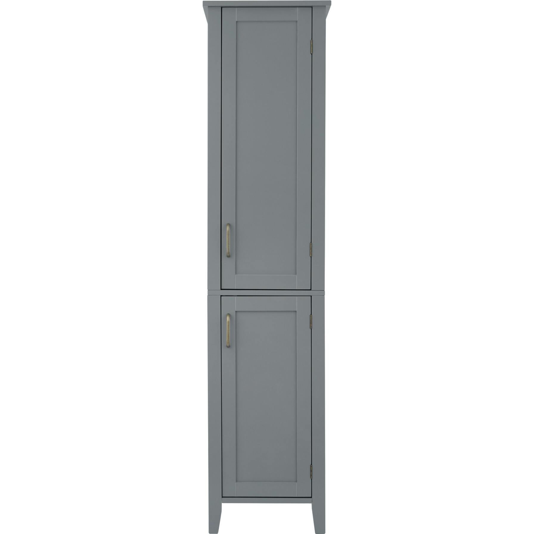 Mercer Mid Century Modern Bathroom Linen Tower Storage with Two Doors