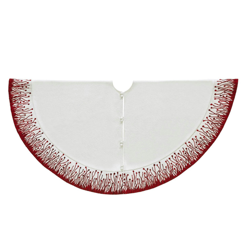 Handmade Flora Wool Christmas Tree Skirt 60"