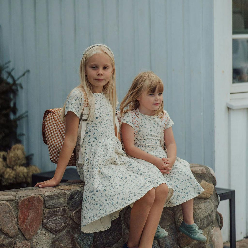 Sweetheart Twirl Dress | Organic Cotton Jersey - Scandi Floral
