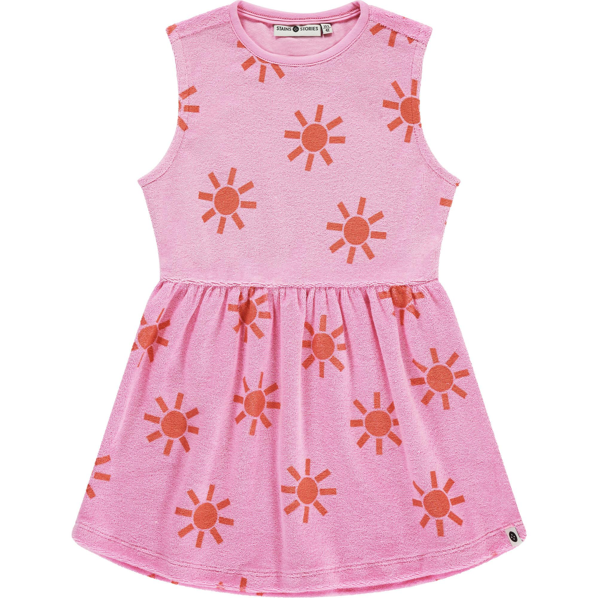 Terry Sleeveless Sun Print Dress