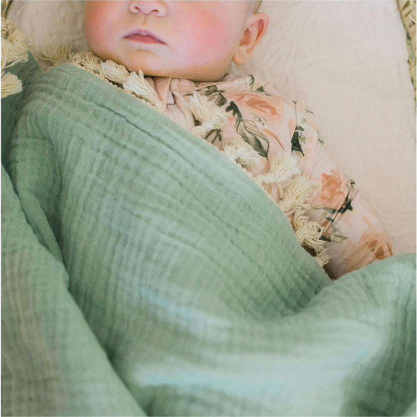 6 Layer Muslin Blanket Evergreen