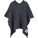 children's linen waffle poncho - blueberry