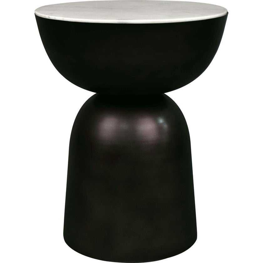 Atarah 20" Contemporary Natural Marble/Metal Handmade Hourglass End Table