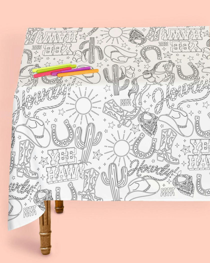 Western Coloring Tablecloth - paper coloring tablecloth