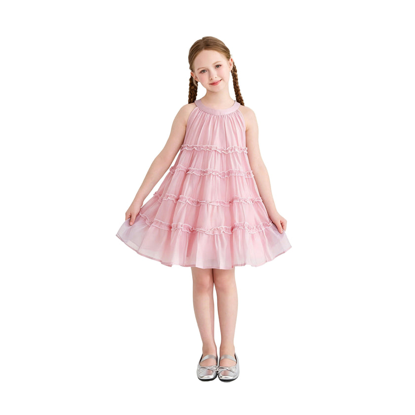 Pink Seralyn Tiered Ruffle Dress