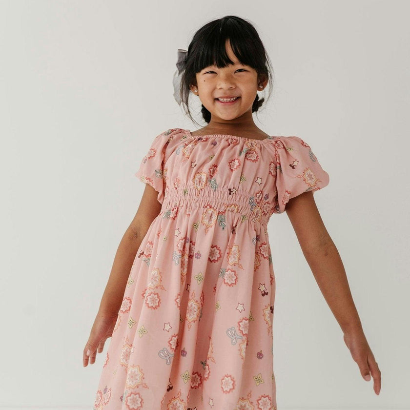 Peasant Bubble Sleeve Dress