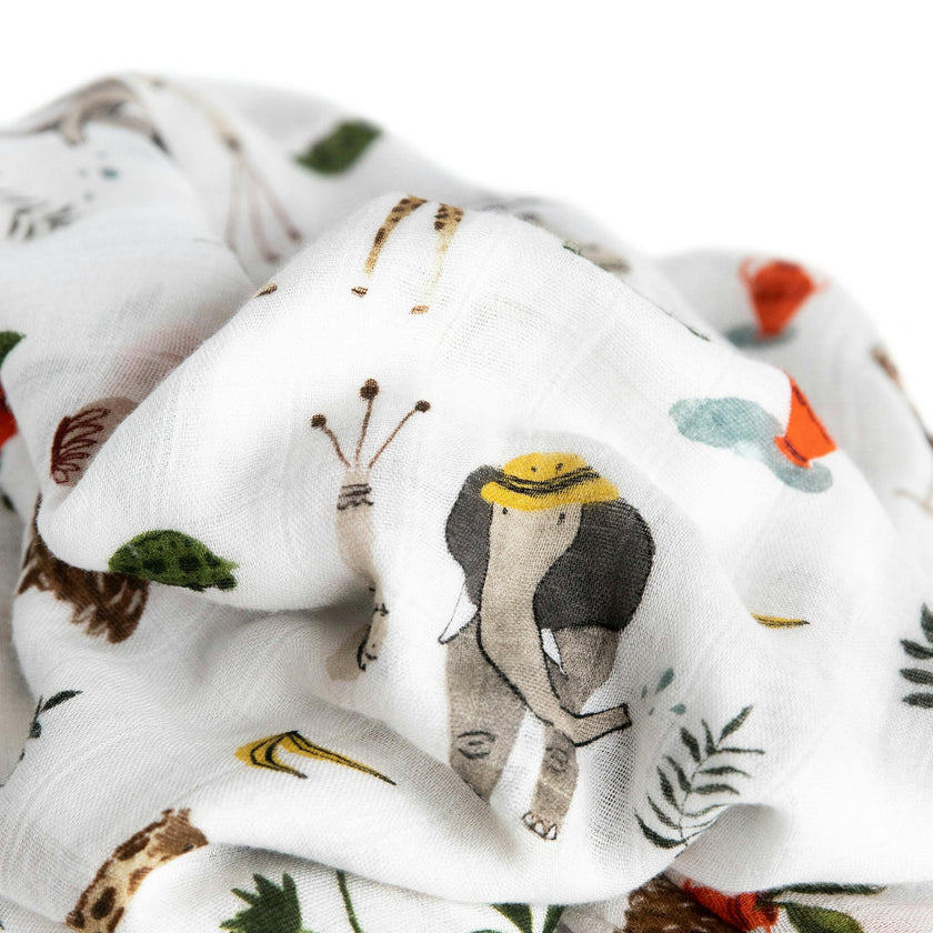 Deluxe Muslin Swaddle Blanket - Safari Social