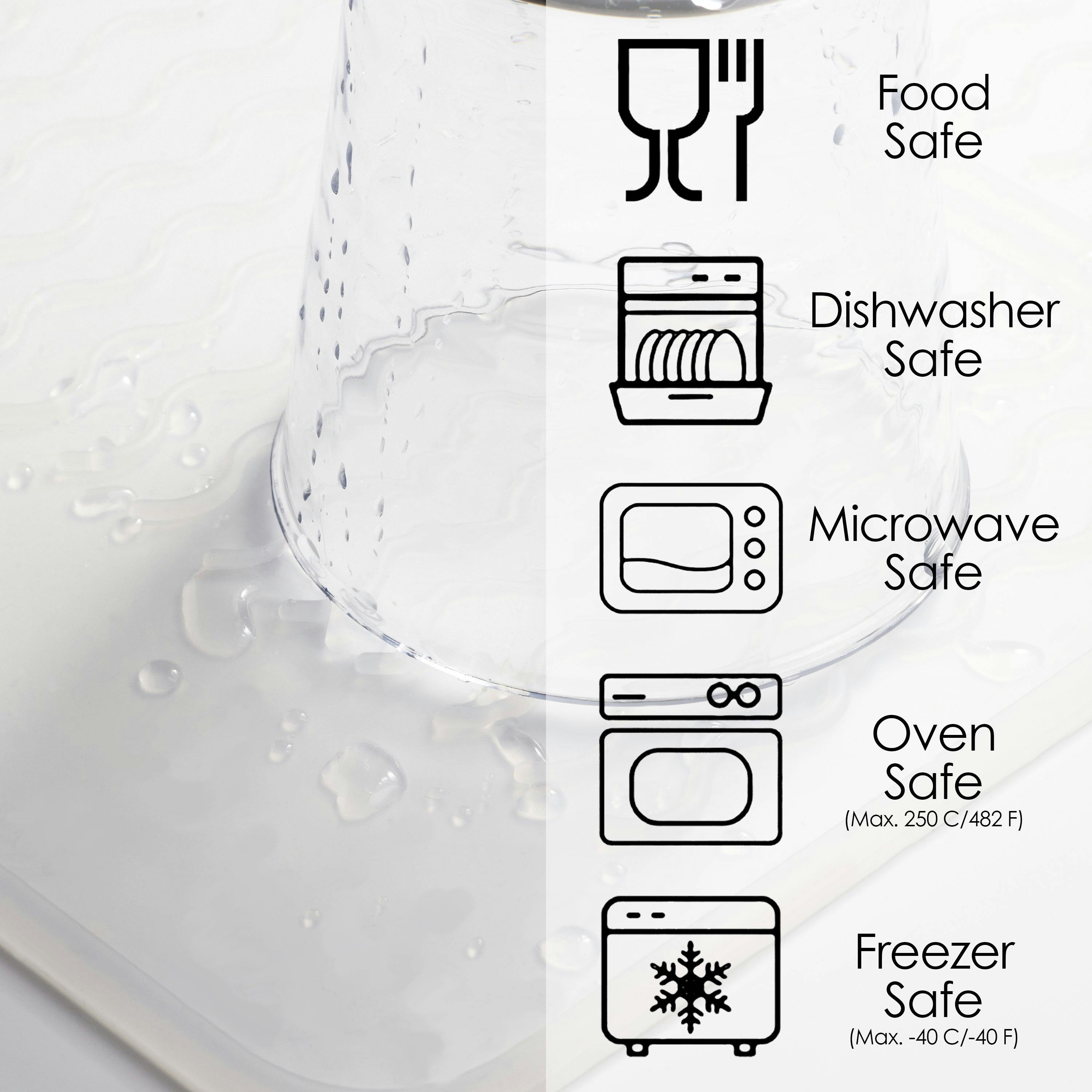 PopYum Silicone Drying Mat (12x16 in, 30x40 cm), Clear-Frosted