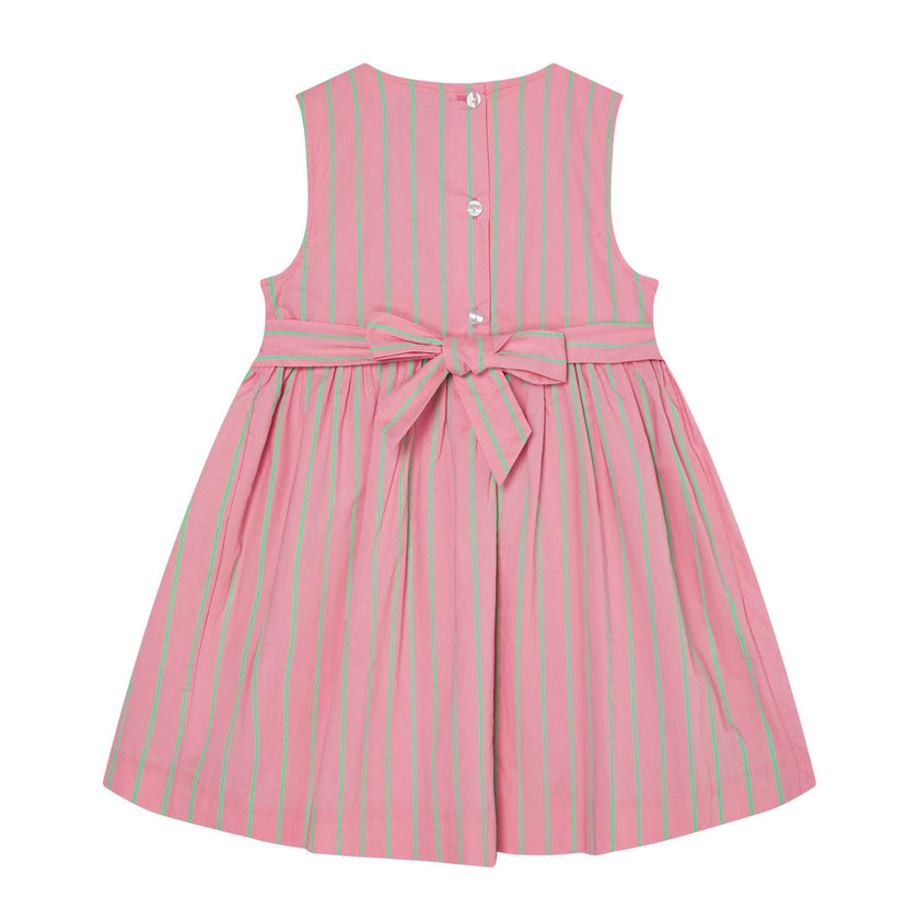 Hand-Smocked Girls Dress Coral