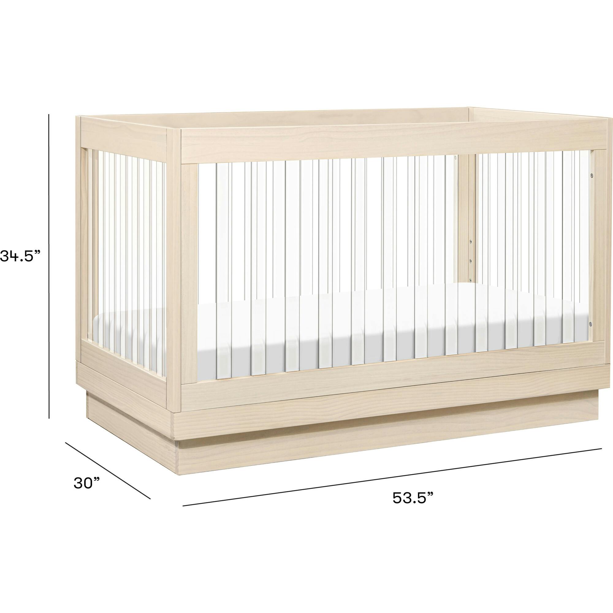 Harlow Acrylic 3-In-1 Convertible Crib With Toddler Bed Conversion Kit