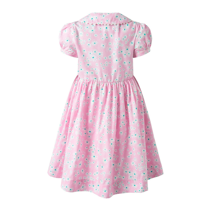 Pink Daisy Button-Front Dress