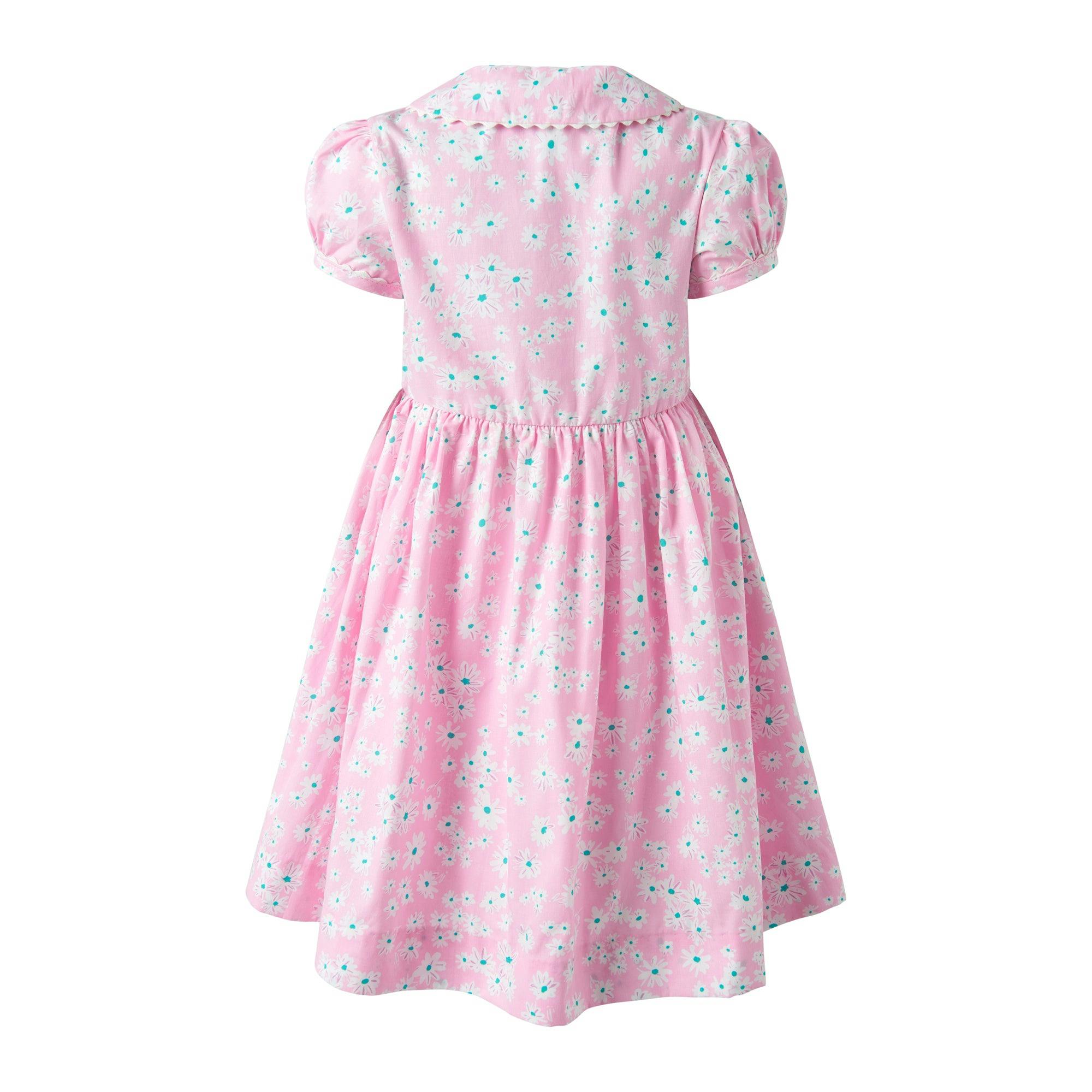 Pink Daisy Button-Front Dress