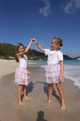 Iridescent Shimmer Sequin Skirt Pink