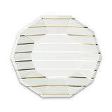 Gold Frenchie Striped Large Plates