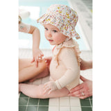 Ruffle Bucket Hat, White