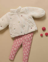 Fluffy Embroidered Jacket Wheat Forest Broderie