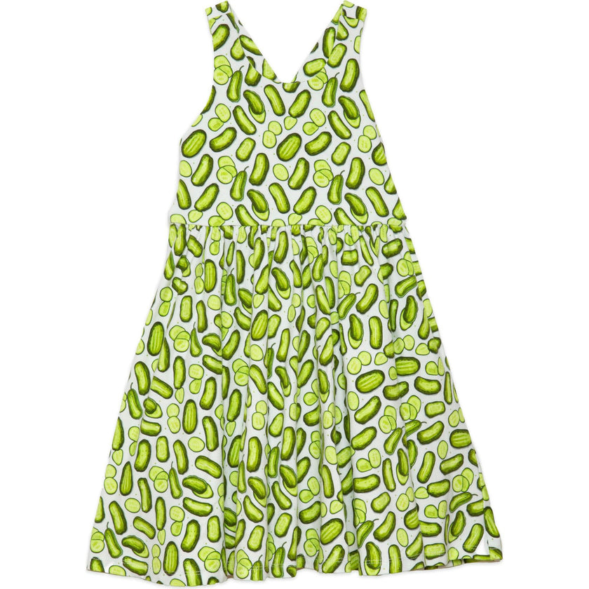 Cross Back Twirly Dress in Pickles
