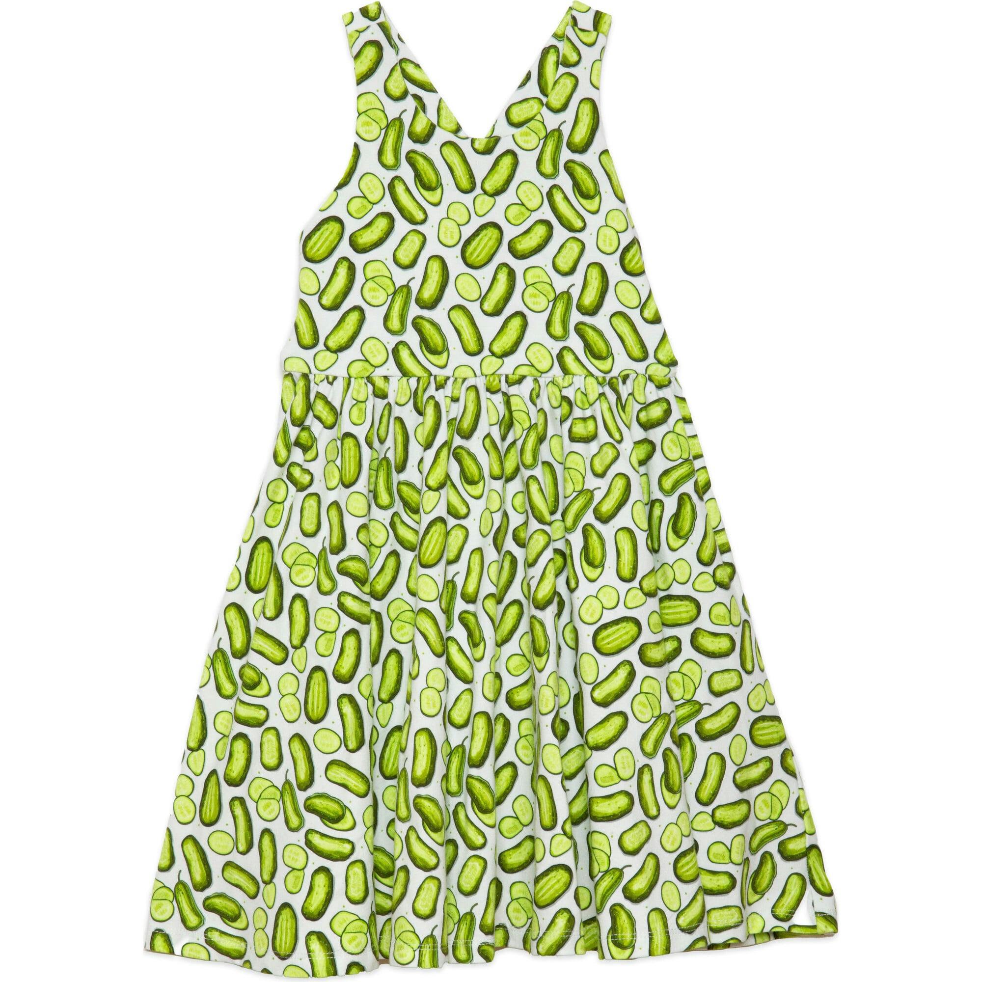 Cross Back Twirly Dress in Pickles