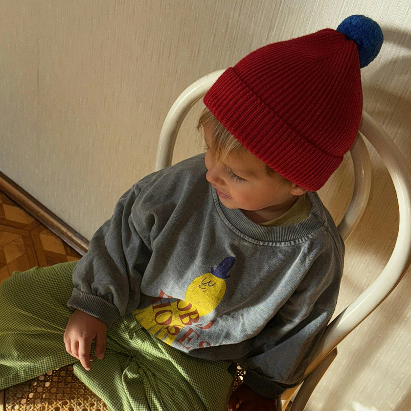 children's merino beanie - cherry pop
