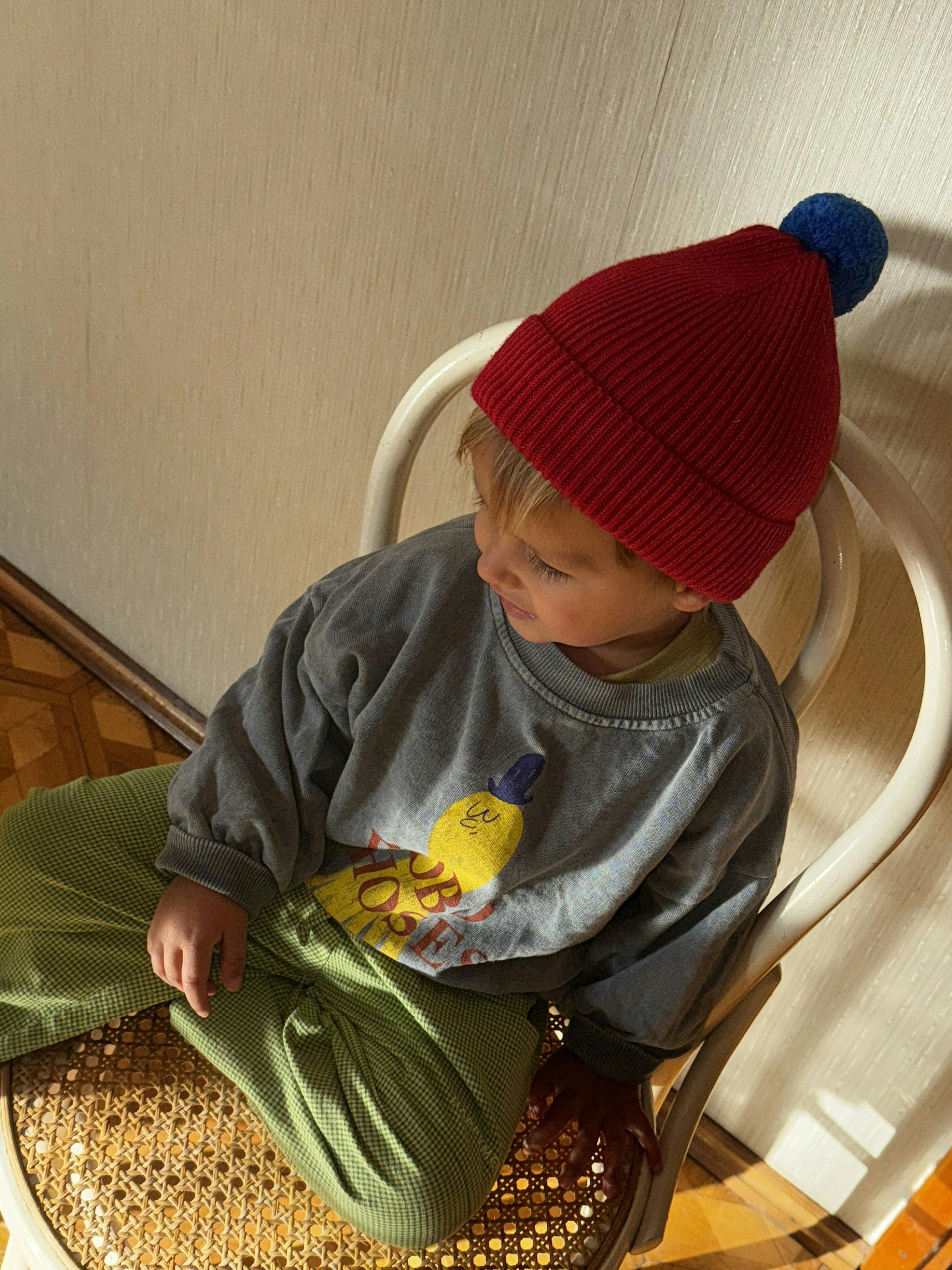 children's merino beanie - cherry pop