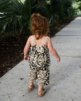 The Mallorca - Linen Girls Jumpsuit with Rope Straps