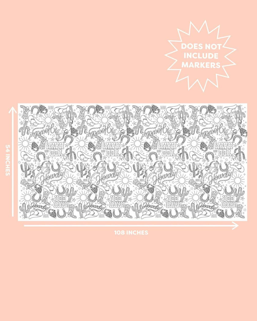 Western Coloring Tablecloth - paper coloring tablecloth