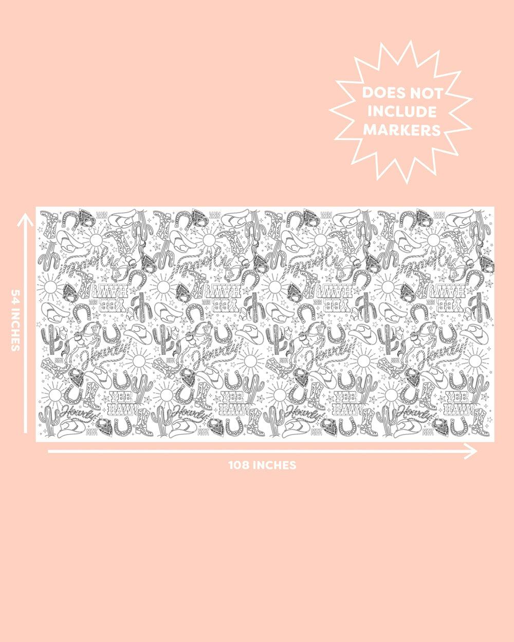 Western Coloring Tablecloth - paper coloring tablecloth