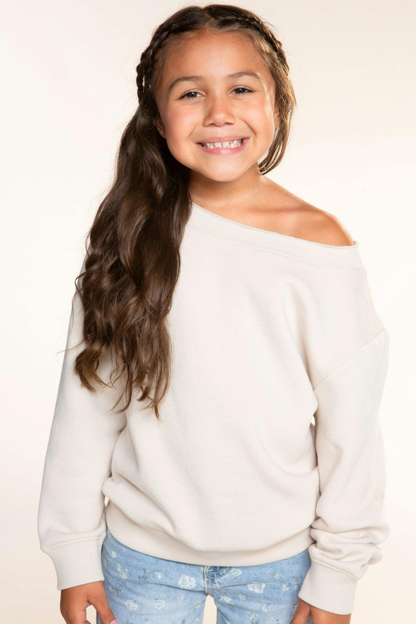 Butter French Terry Off The Shoulder Sweatshirt
