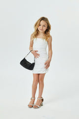 Noemi White Double Mesh Dress