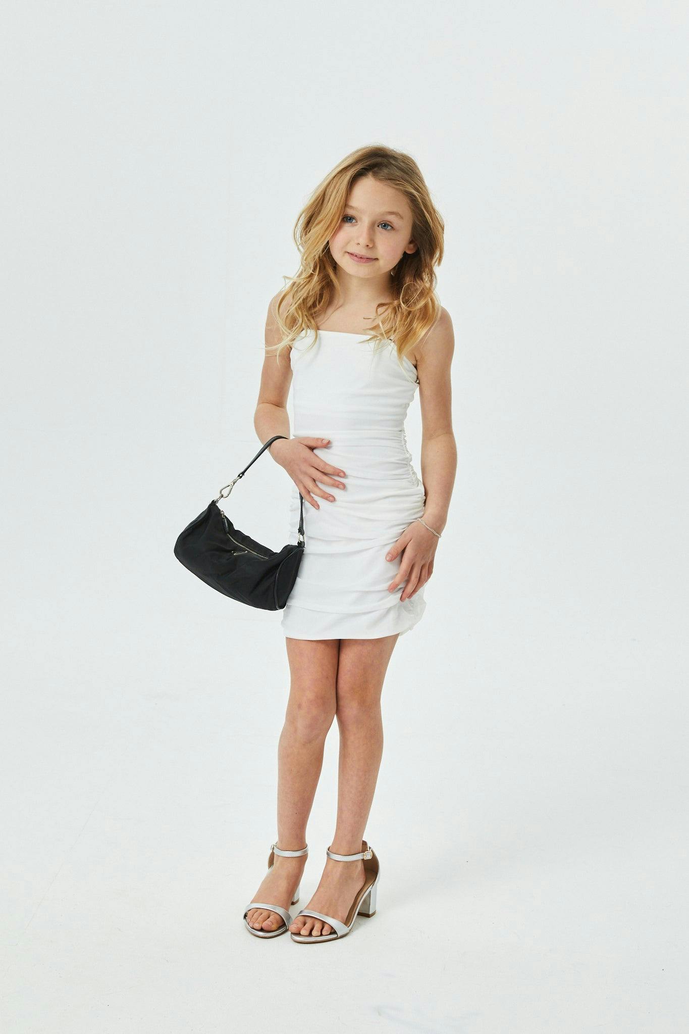 Noemi White Double Mesh Dress
