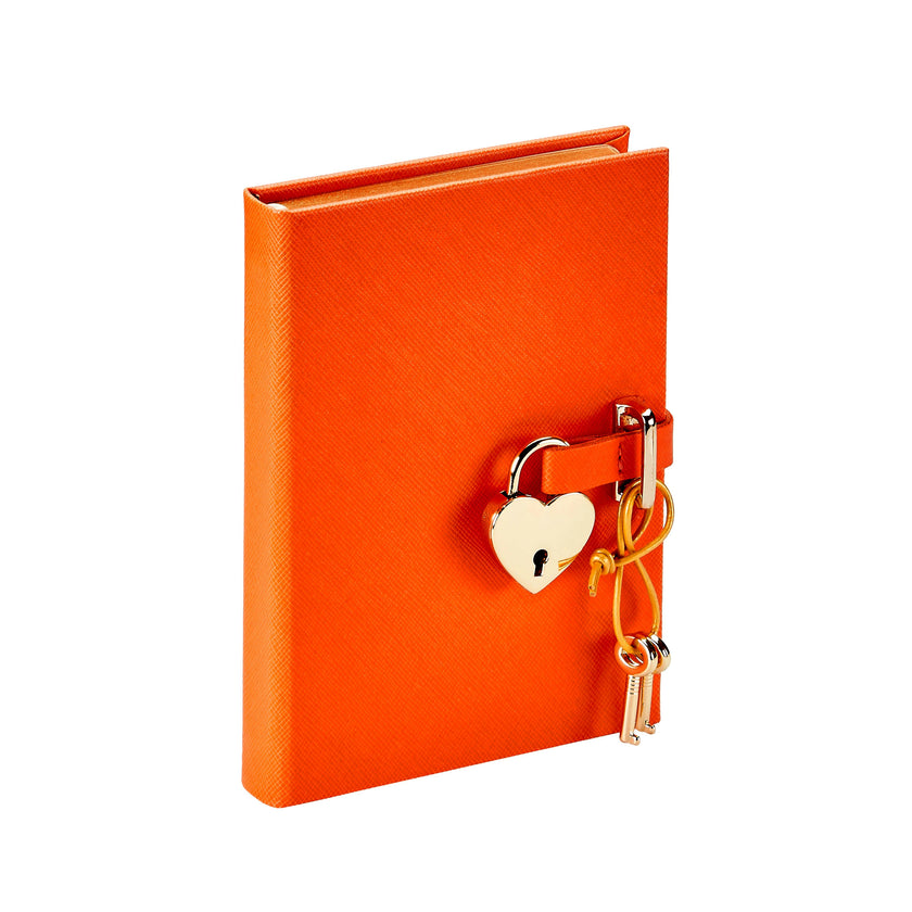 Heart Lock Leather Diary