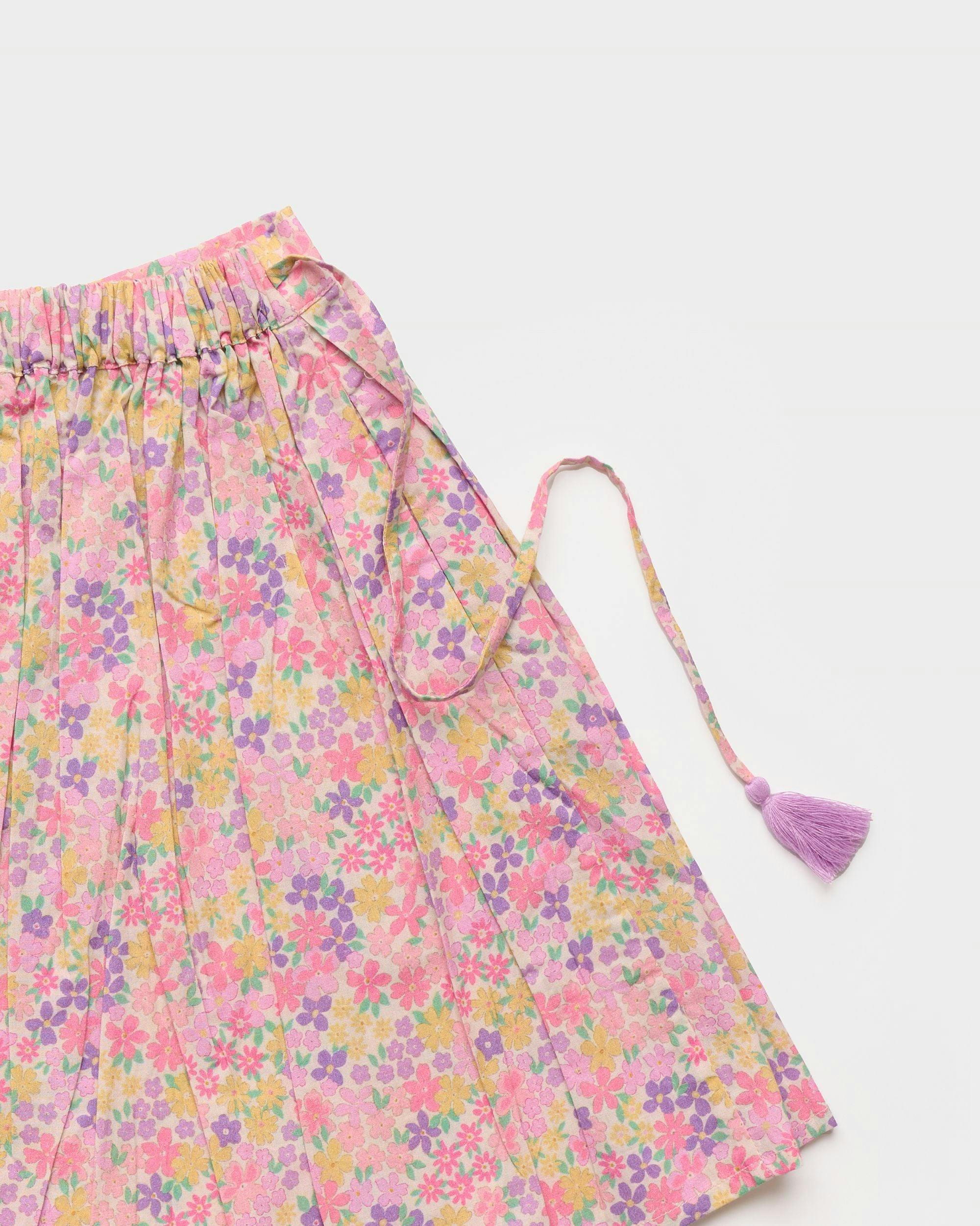 Ruth Skirt - Emma Floral Purple print