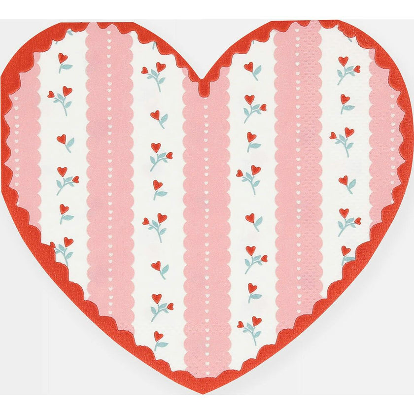 Vintage Rose Heart Napkins