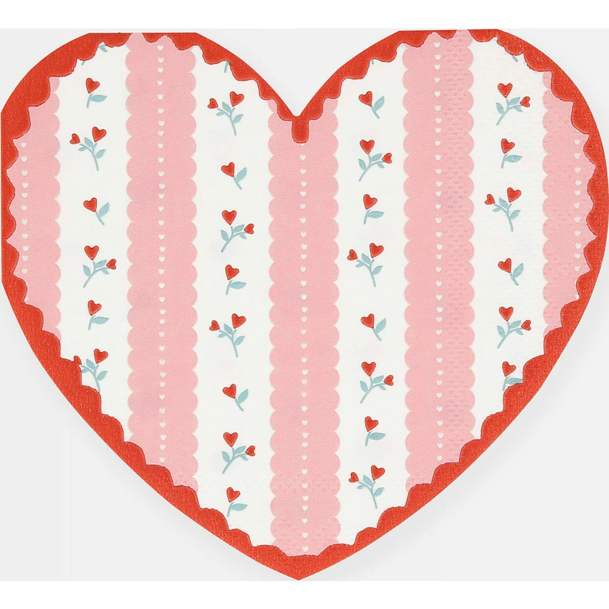 Vintage Rose Heart Napkins