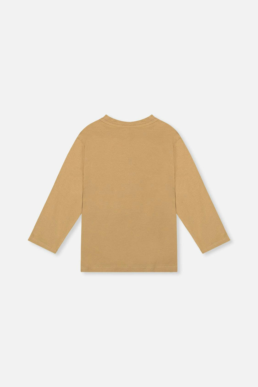 Long Sleeve Organic Cotton T-Shirt Beige