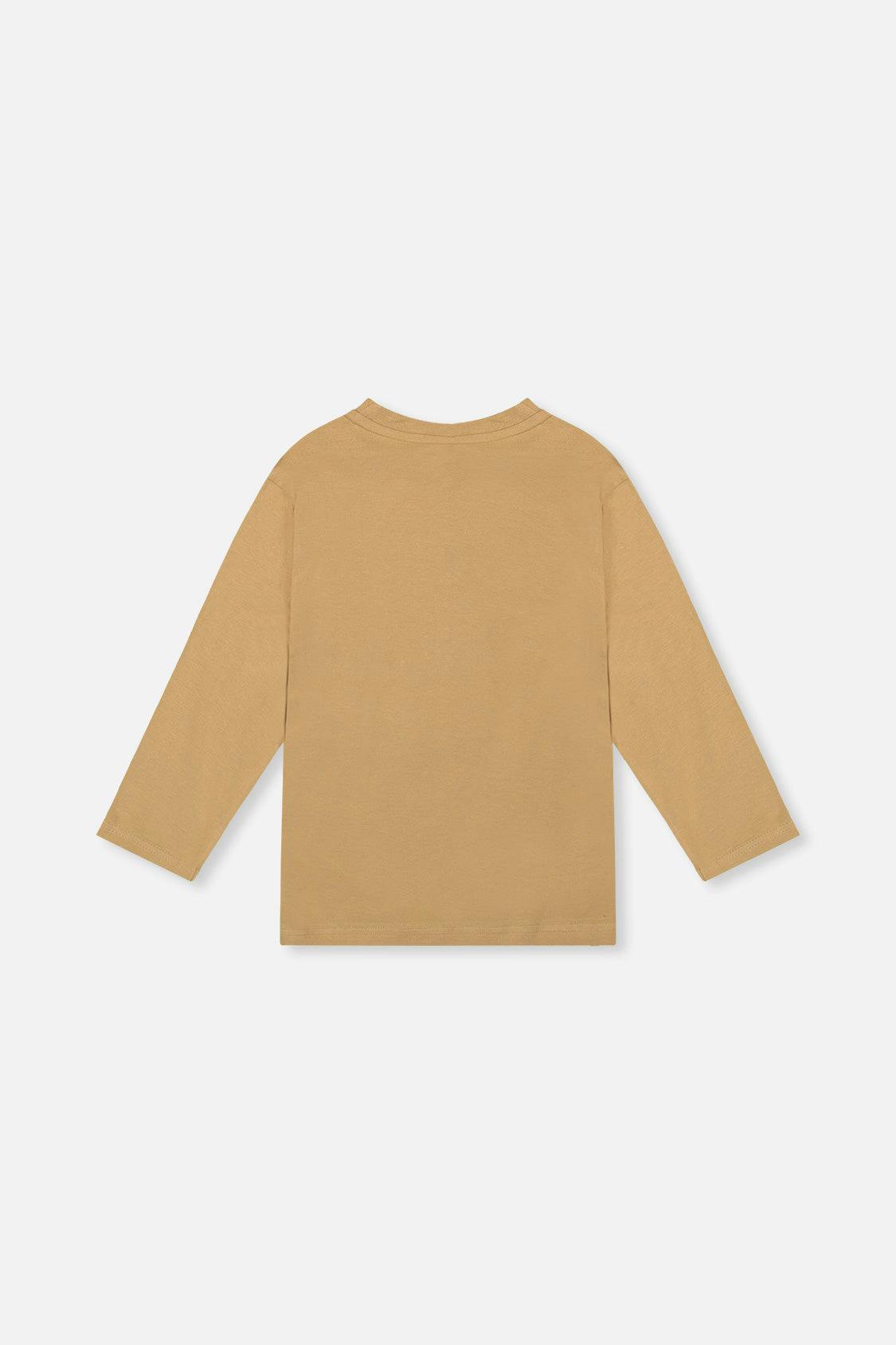 Long Sleeve Organic Cotton T-Shirt Beige