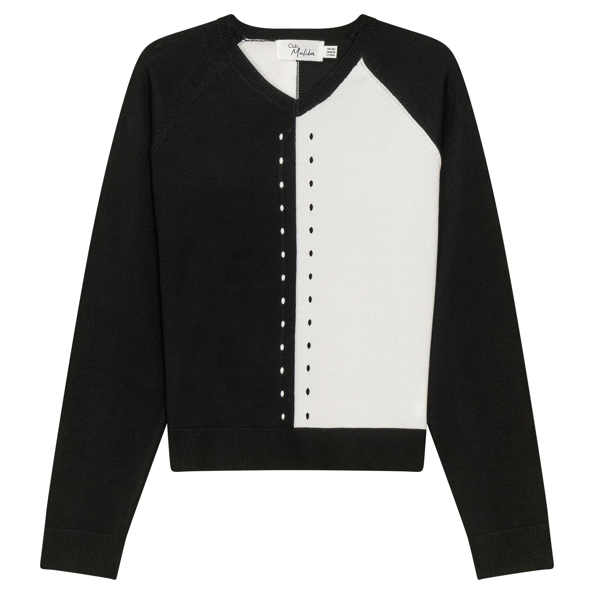 Color Blocked Knit Sweater